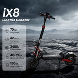 iScooter Skuter Elektryczny Terenowy iX8 Elektromos Roller Kettős Motor 2400W Összecsukható Off-Road, CE-Tanúsítvánnyal, Kettős Motor