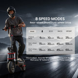 iScooter Skuter Elektryczny Terenowy iX8 Elektromos Roller Kettős Motor 2400W Összecsukható Off-Road, CE-Tanúsítvánnyal, Kettős Motor