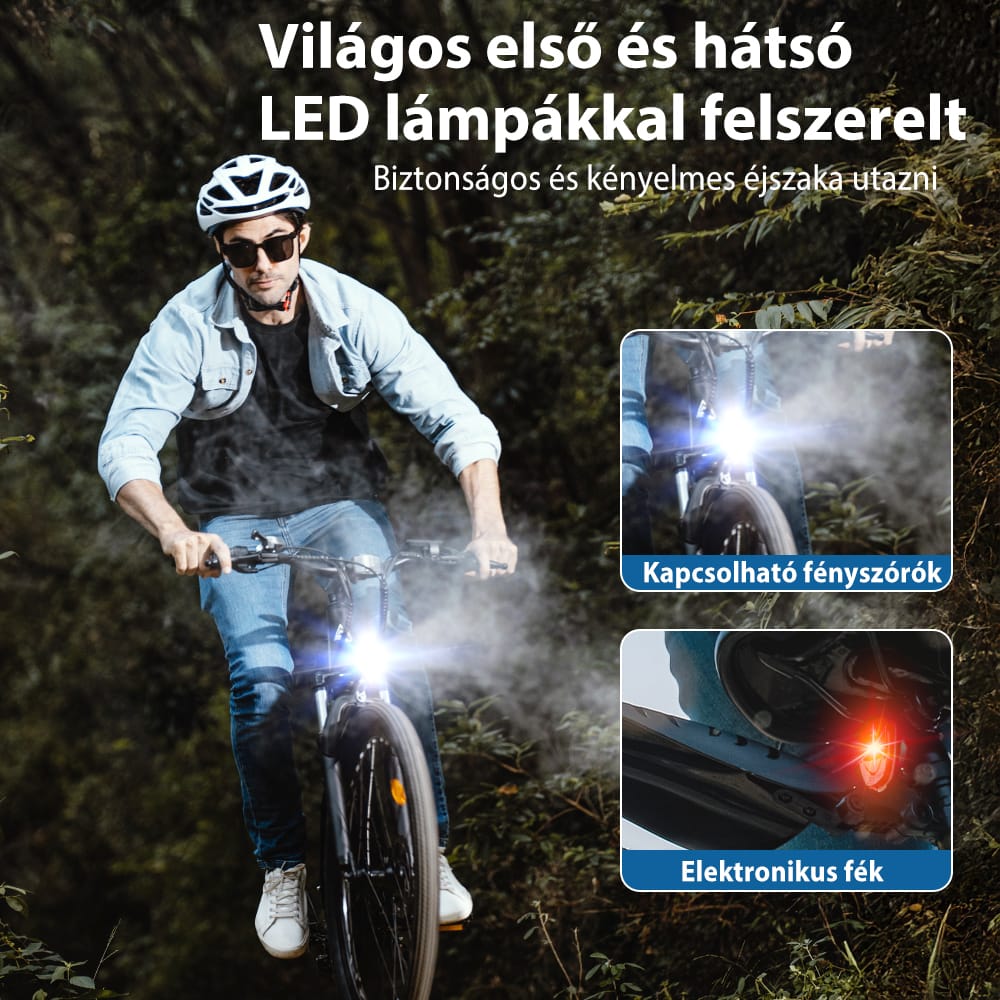 CyberCart Commuter E-Bike EB3 elektromos bringa – 250 W, 100 km hatótávolság