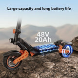 iSinwheel Skuter Elektryczny Terenowy D2Plus Elektromos Roller 1000W Összecsukható Off-Road, 60-65 km Hatótávolság, Erőteljes Motor