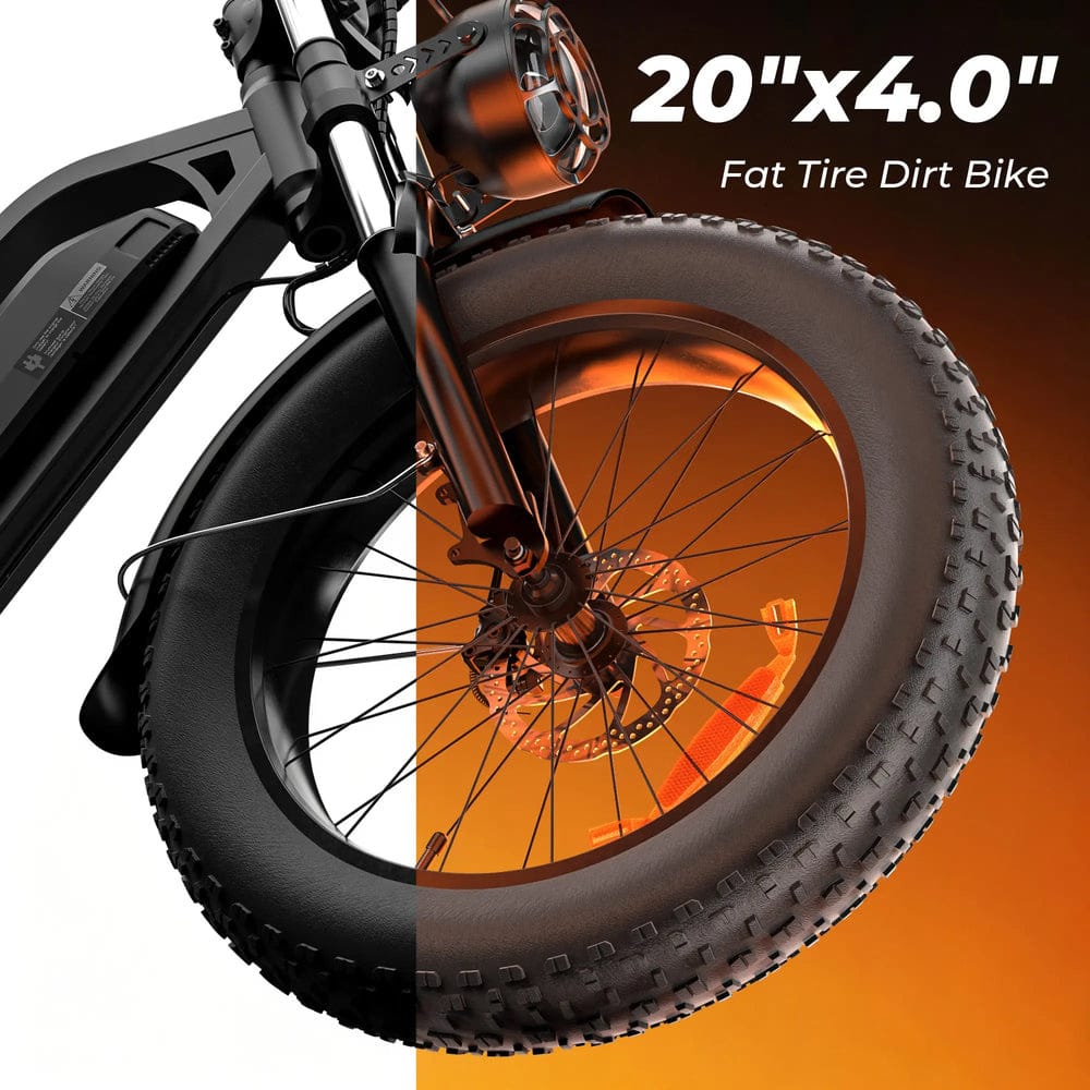CyberCart Commuter E-Bike EB5 elektromos terepkerékpár, 20 colos vastag abroncsokkal