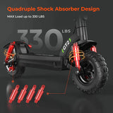 iSinwheel Off-Road E-Scooter GT2 RangeMaster Elektromos Roller 1000W Minden-Terep Összecsukható Off-Road E-Roller APP-pal