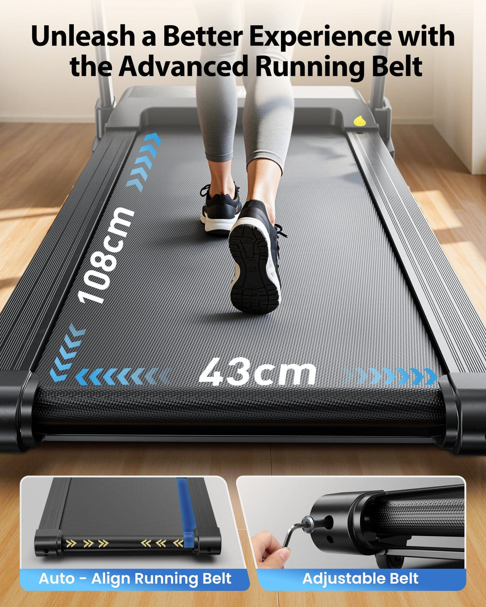 Jagjog Home Treadmill JT61 Futópad Auto Incline+, 1-15% Elektromos Emelkedés, 13,5 km/h, Összecsukható, CE-Tanúsítvánnyal