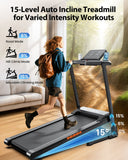 Jagjog Home Treadmill JT61 Futópad Auto Incline+, 1-15% Elektromos Emelkedés, 13,5 km/h, Összecsukható, CE-Tanúsítvánnyal
