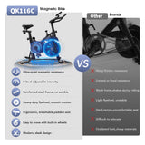 CyberCart Exercise Bike QK116C Szobakerékpár Állítható Mágneses Ellenállással, Otthoni Használatra, Kényelmes Üléssel, Digitális Kijelzővel