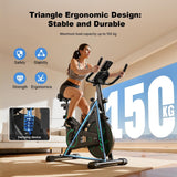 CyberCart Exercise Bike QK118 Szobakerékpár APP-val és Bluetooth-tal, Állítható Mágneses Ellenállású Otthoni Szobakerékpár, Halk Beltéri Kerékpár
