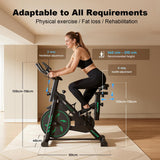 CyberCart Exercise Bike QK118 Szobakerékpár APP-val és Bluetooth-tal, Állítható Mágneses Ellenállású Otthoni Szobakerékpár, Halk Beltéri Kerékpár