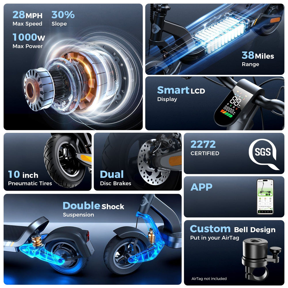 iSinwheel Commuter E-Scooter S-Nova Pro Városi Elektromos Roller 1000W