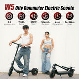 iScooter Commuter E-Scooter W5 Városi Elektromos Roller, 350W Motor, 30km/h Maximális Sebesség, LCD Kijelző