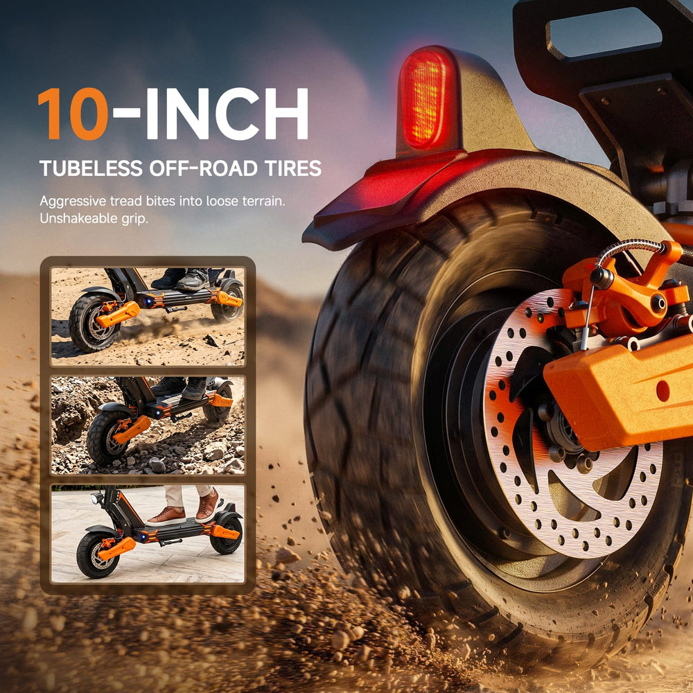 iSinwheel Off-Road E-Scooter GT1 dupla elektromos roller, 800 W × 2 motor, 48 V 13 Ah akkumulátor, 10 hüvelykes gumiabroncsok, 50 km/h maximális sebesség, 55 km hatótávolság, EABS fék + tárcsafék, dupla lengőkaros felfüggesztés