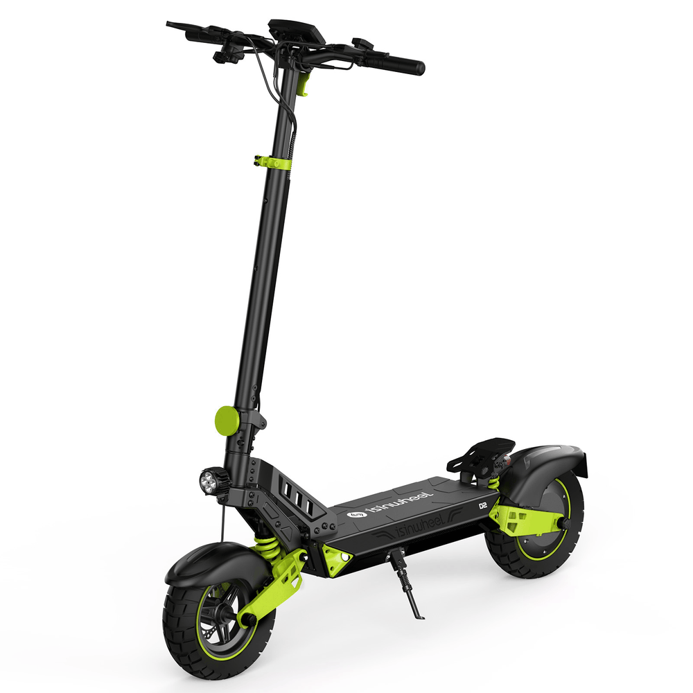 iSinwheel Skuter Elektryczny Terenowy Zöld D2 UrbanRover+ Elektromos Roller 1000W Összecsukható Off-Road, 55 km Hatótávolság, Erőteljes Motor