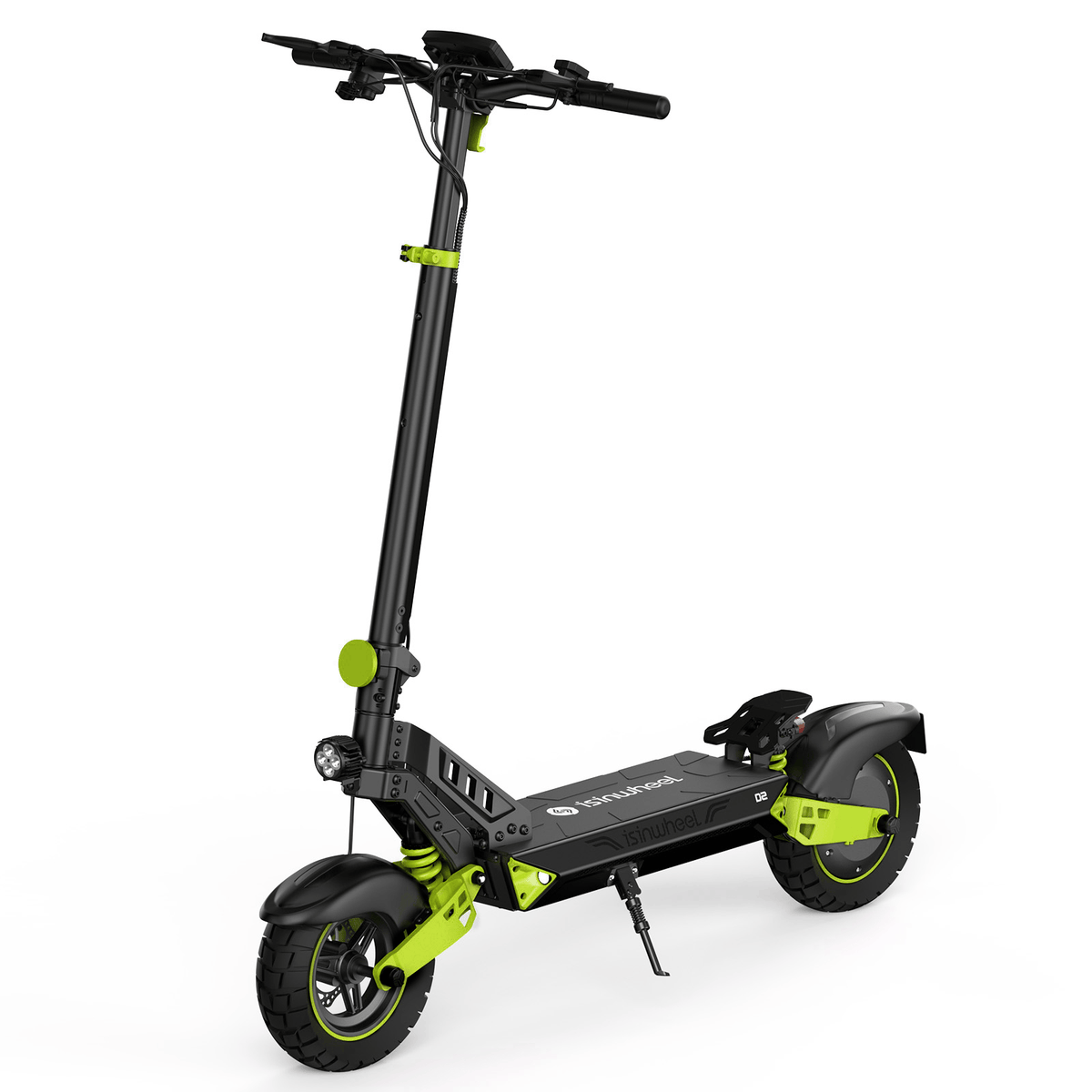 iSinwheel Skuter Elektryczny Terenowy Zöld D2 UrbanRover+ Elektromos Roller 1000W Összecsukható Off-Road, 55 km Hatótávolság, Erőteljes Motor