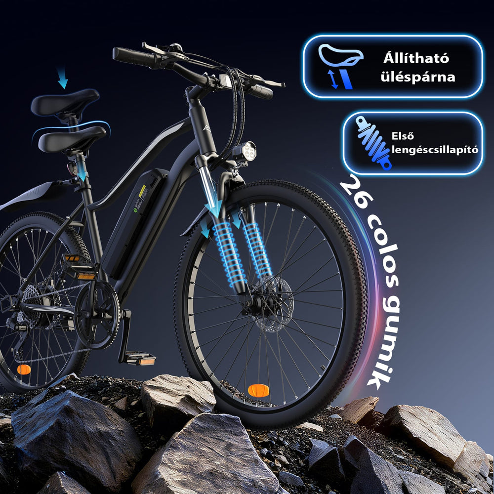 CyberCart Commuter E-Bike EB3 elektromos bringa – 250 W, 100 km hatótávolság