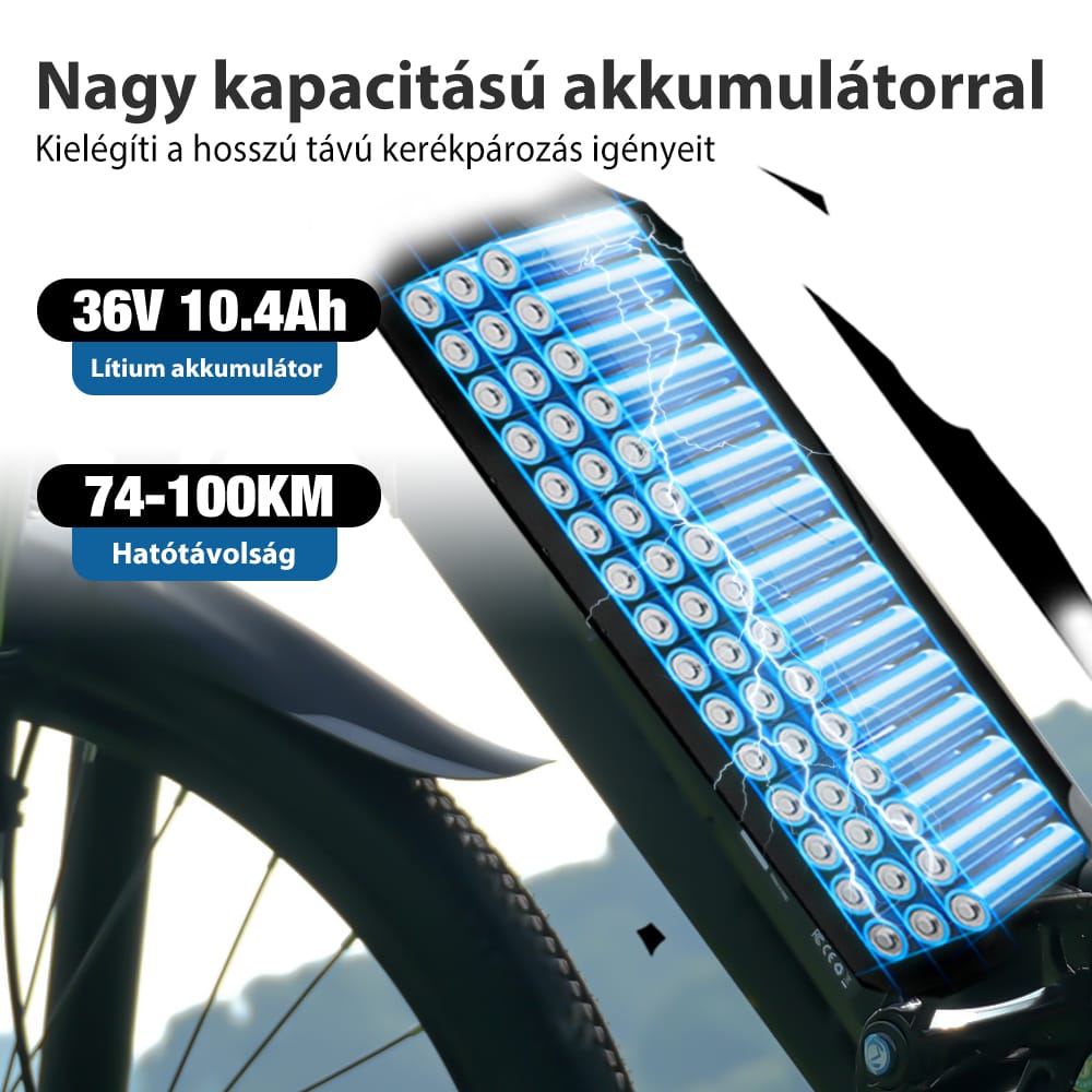 CyberCart Commuter E-Bike EB3 elektromos bringa – 250 W, 100 km hatótávolság