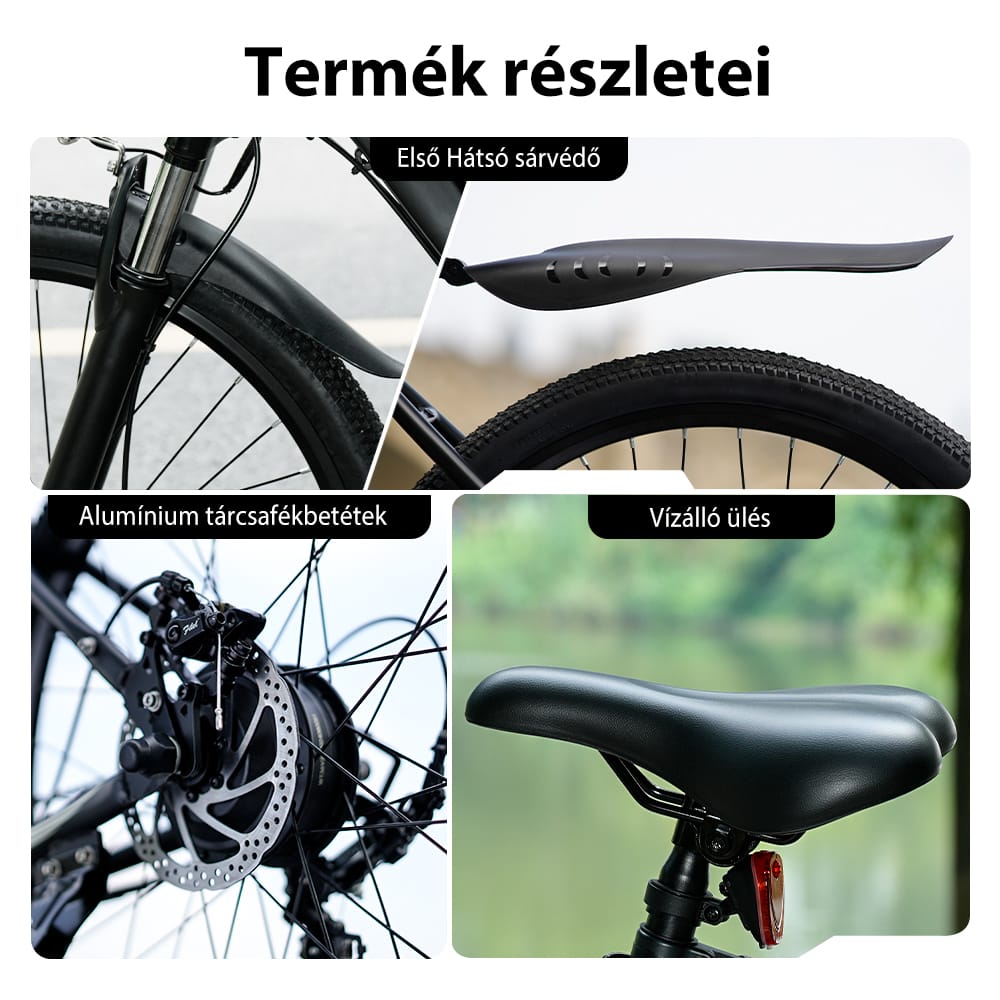 CyberCart Commuter E-Bike EB3 elektromos bringa – 250 W, 100 km hatótávolság