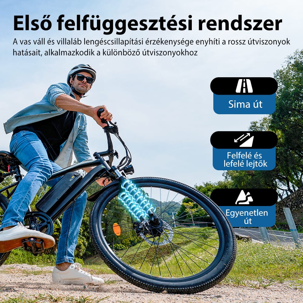 CyberCart Commuter E-Bike EB3 elektromos bringa – 250 W, 100 km hatótávolság