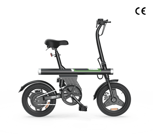 Cybercart Fekete U1 városi ingázó elektromos kerékpár, 350 W, összecsukható, CE tanúsítvánnyal rendelkező e-bike