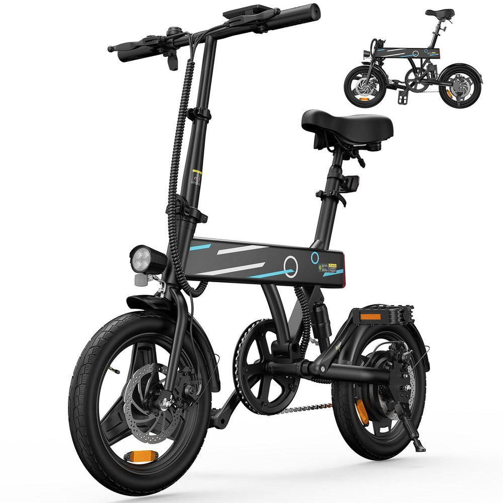 CyberCart Commuter E-Bike black-1 EB1 Elektromos Összecsukható Kerékpár 350W