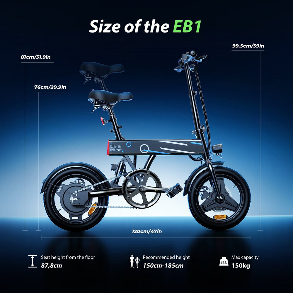 CyberCart Commuter E-Bike EB1 Elektromos Összecsukható Kerékpár 350W