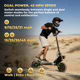 iSinwheel Skuter Elektryczny Terenowy GT4 TorqueBeast Elektromos Roller Kettős Motor 2400W Off-Road Összecsukható, 70-80 km Hatótávolság, CE-Tanúsítvánnyal, Erőteljes Motor