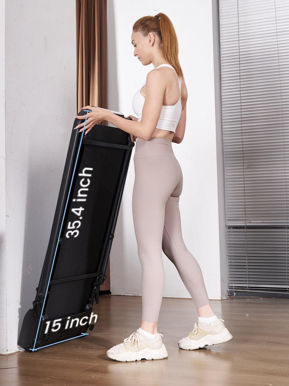 Jagjog Home Treadmill black-1 JT51 Otthoni Futópad Helytakarékos Összecsukható Kompakt Sétálópad Kormánnyal 10 km/h CE-Tanúsítvánnyal Rendelkező Elektromos