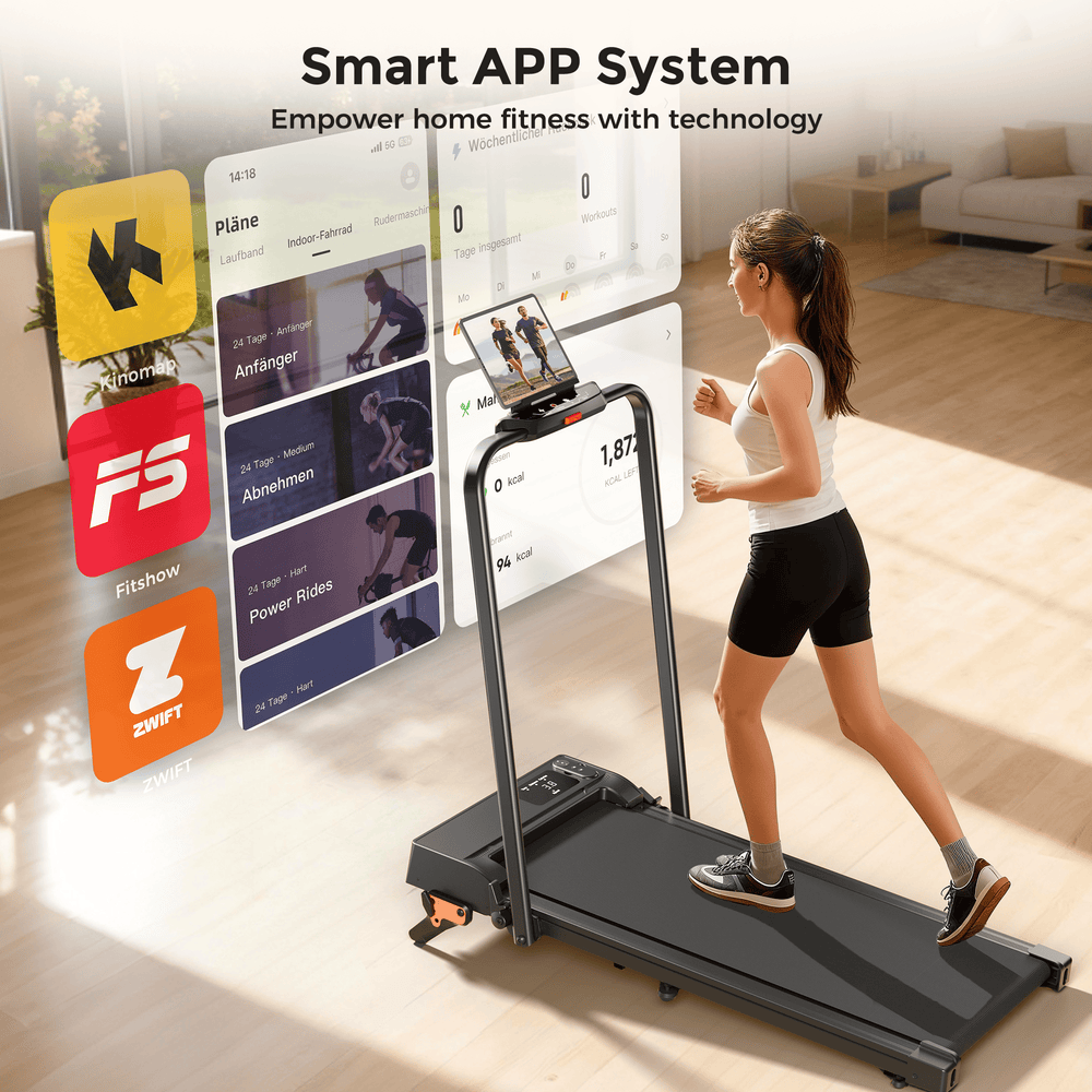 Jagjog Home Treadmill JT52 JT52 Otthoni Futópad APP-kapcsolattal, Összecsukható Kompakt Sétálópad 12 km/h, CE-tanúsítvánnyal Rendelkező Elektromos Sétálógép