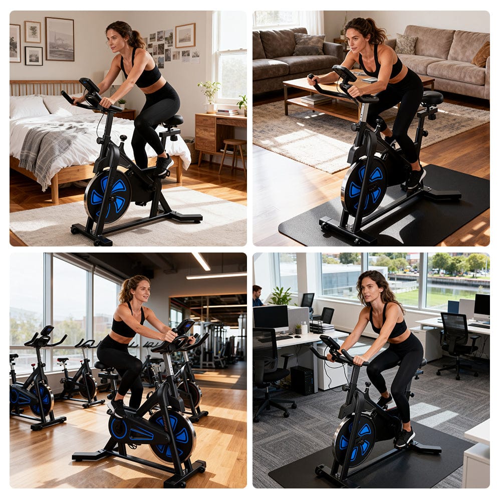 CyberCart Exercise Bike QK116C Szobakerékpár Állítható Mágneses Ellenállással, Otthoni Használatra, Kényelmes Üléssel, Digitális Kijelzővel