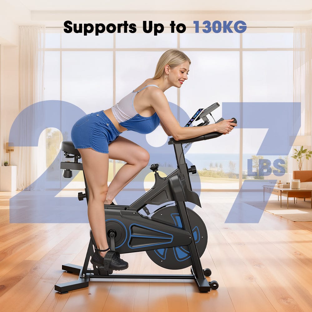 CyberCart Exercise Bike QK116C Szobakerékpár Állítható Mágneses Ellenállással, Otthoni Használatra, Kényelmes Üléssel, Digitális Kijelzővel