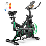 CyberCart Exercise Bike QK118 Szobakerékpár APP-val és Bluetooth-tal, Állítható Mágneses Ellenállású Otthoni Szobakerékpár, Halk Beltéri Kerékpár