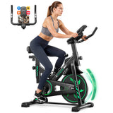 CyberCart Exercise Bike QK118 Szobakerékpár APP-val és Bluetooth-tal, Állítható Mágneses Ellenállású Otthoni Szobakerékpár, Halk Beltéri Kerékpár