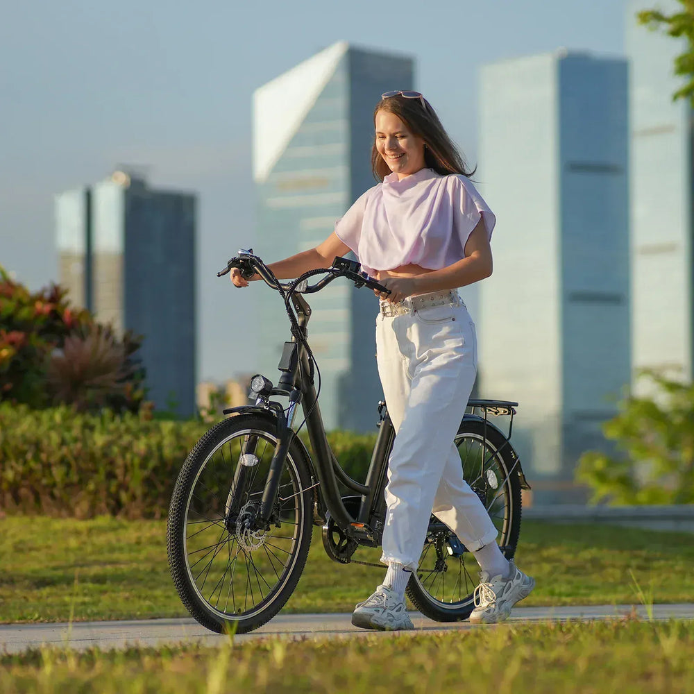 CyberCart Commuter E-Bike U2 Városi Elektromos Kerékpár - Női Városi E-Bike, 350W Motor, 55 km Hatótáv, CE-Tanúsítvánnyal
