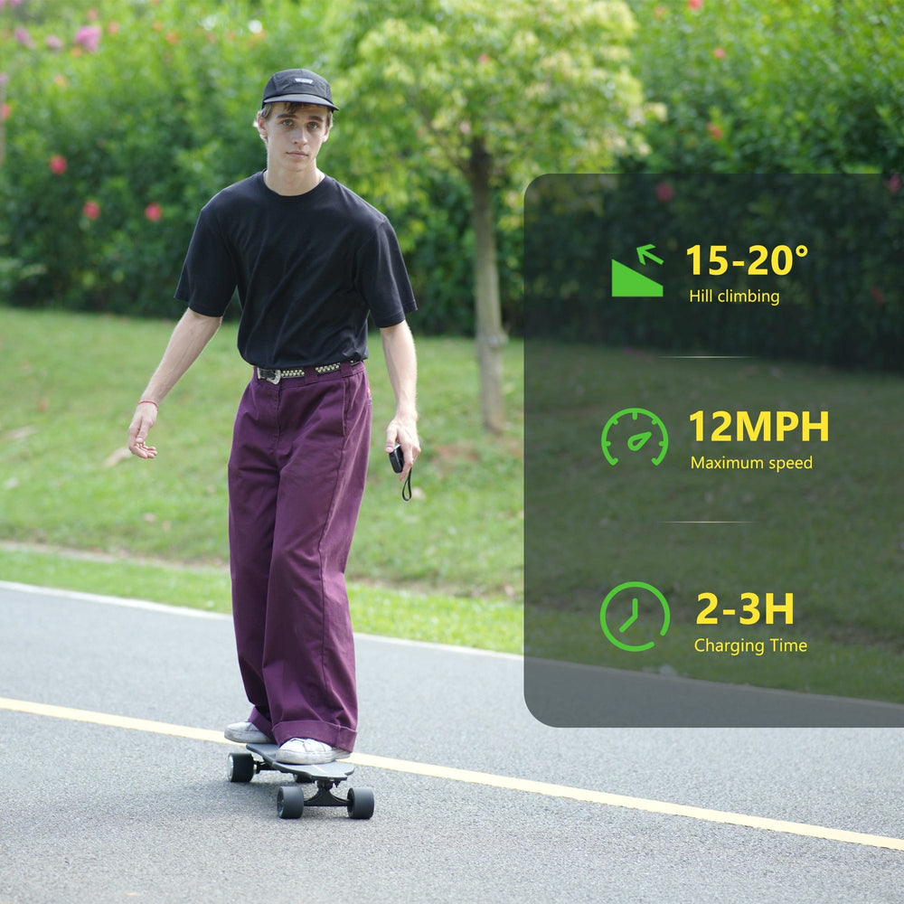iSinwheel Commuter E-Scooter V6 Elektromos Gördeszka Távirányítóval | 8-Rétegű Juharfa és Hordozható Kivitel