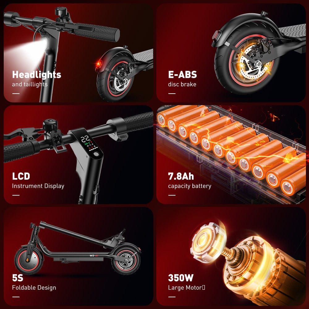 iScooter Commuter E-Scooter W5 Városi Elektromos Roller, 350W Motor, 30km/h Maximális Sebesség, LCD Kijelző